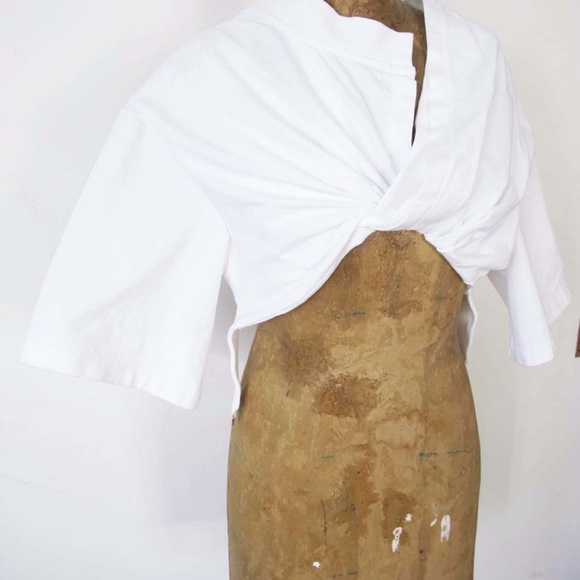 JACQUEMUS Le Bahia Court Cotton Shirt XS Crop Top Minimalist Avant Garde - Picture 4 of 9